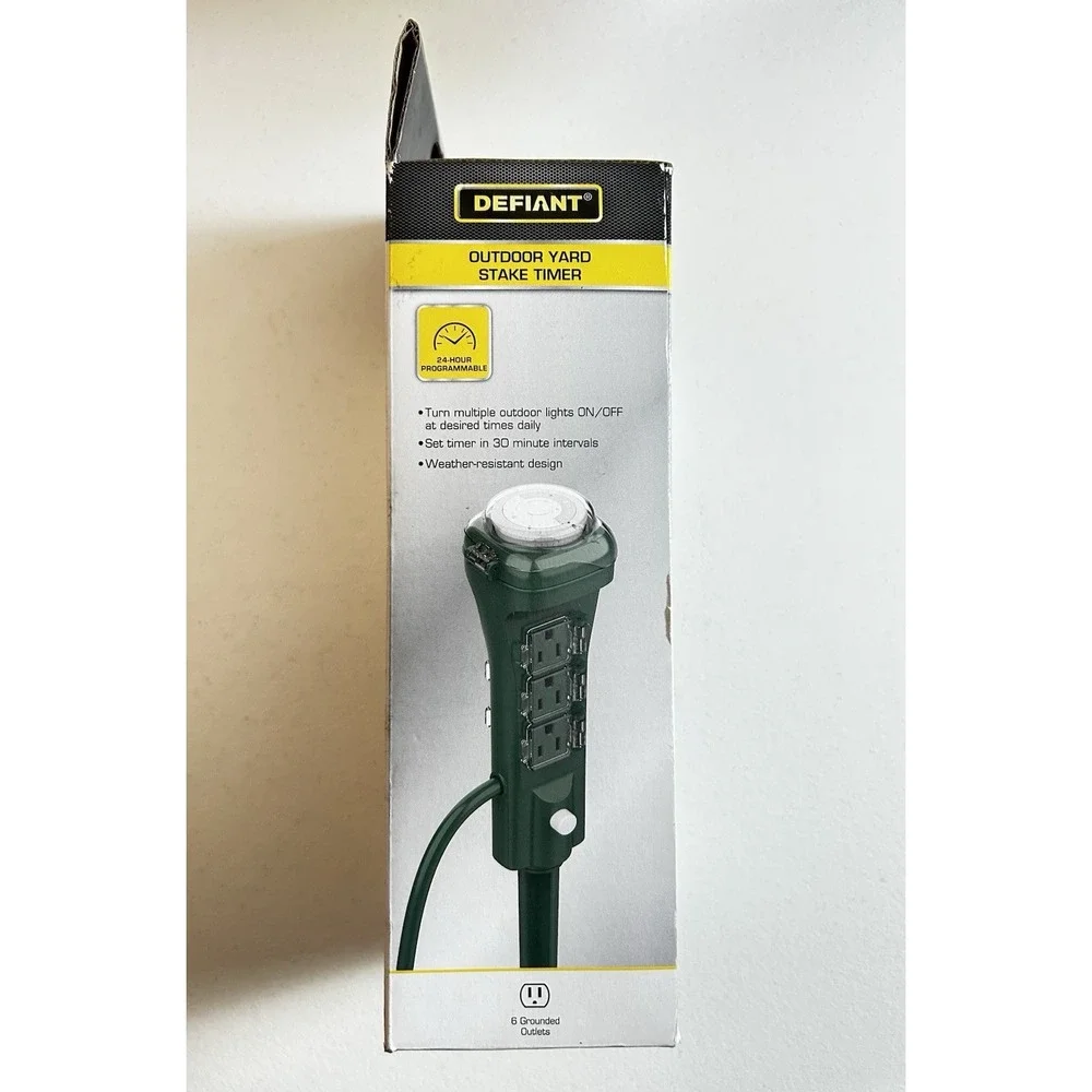 Defiant Outdoor Yard Stake with Mechanical Timer 24Hr Programmable